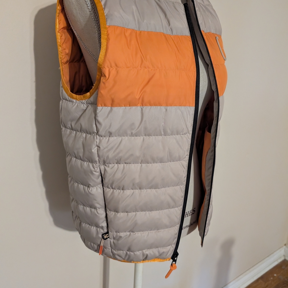 Coach Orange and Beige Puffer Vest
